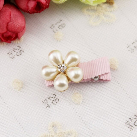 1 PC  Girl Pearl Crown Flower Hair Clip Boutique Hair Accessories Princess Hairpins For Children Kids Fashion Headwear