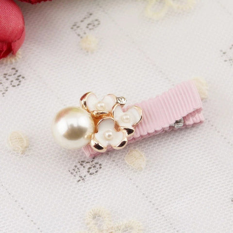 1 PC  Girl Pearl Crown Flower Hair Clip Boutique Hair Accessories Princess Hairpins For Children Kids Fashion Headwear