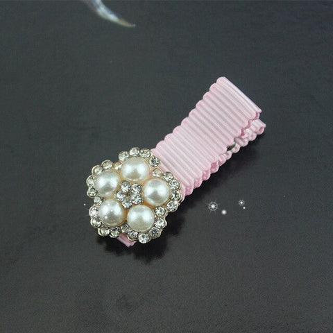 1 PC  Girl Pearl Crown Flower Hair Clip Boutique Hair Accessories Princess Hairpins For Children Kids Fashion Headwear