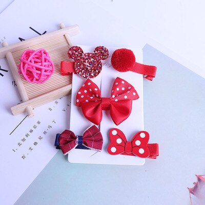 5pc/set Fashion Cute Girl Hairpin Flower Crown Bow clip Barrettes Hair Accessory