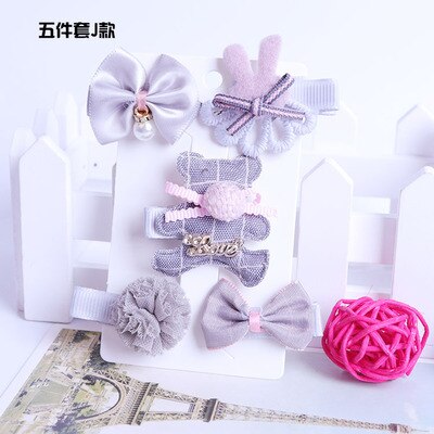 5pc/set Fashion Cute Girl Hairpin Flower Crown Bow clip Barrettes Hair Accessory