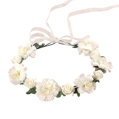 6 Colors Adult Kids Irregular Faux Rose Flower Headband Flower Girls Bridal Wedding Gradient Colored Wreath Crown Mesh Headpiece