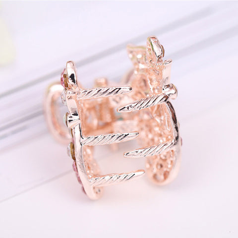 Hot Sale Flying Buterfly Hairpins Flowers 1PC Crown Peacock Crtstal Barrette Zircon Hair Accessories Bowknot Candy Colors