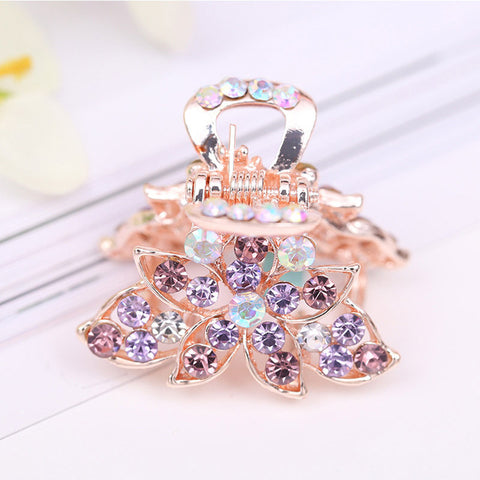 Hot Sale Flying Buterfly Hairpins Flowers 1PC Crown Peacock Crtstal Barrette Zircon Hair Accessories Bowknot Candy Colors
