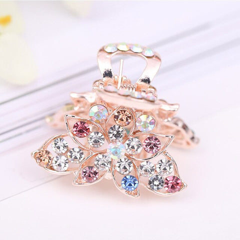 Hot Sale Flying Buterfly Hairpins Flowers 1PC Crown Peacock Crtstal Barrette Zircon Hair Accessories Bowknot Candy Colors