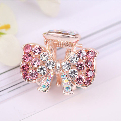 Hot Sale Flying Buterfly Hairpins Flowers 1PC Crown Peacock Crtstal Barrette Zircon Hair Accessories Bowknot Candy Colors