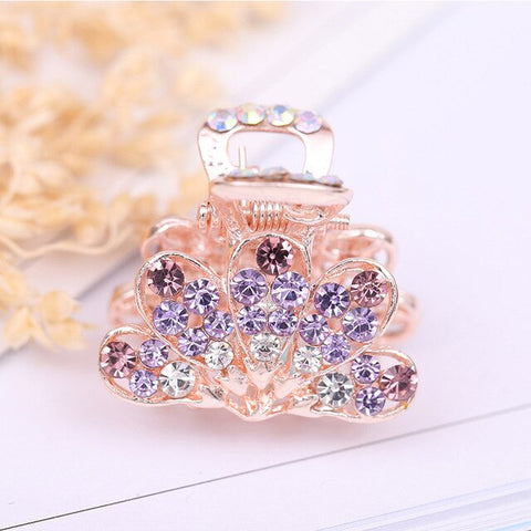 Hot Sale Flying Buterfly Hairpins Flowers 1PC Crown Peacock Crtstal Barrette Zircon Hair Accessories Bowknot Candy Colors