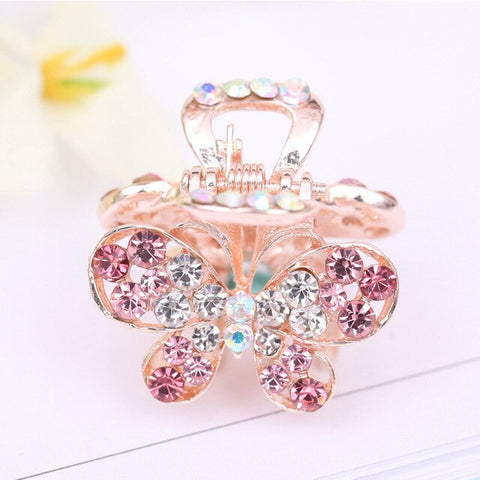Hot Sale Flying Buterfly Hairpins Flowers 1PC Crown Peacock Crtstal Barrette Zircon Hair Accessories Bowknot Candy Colors