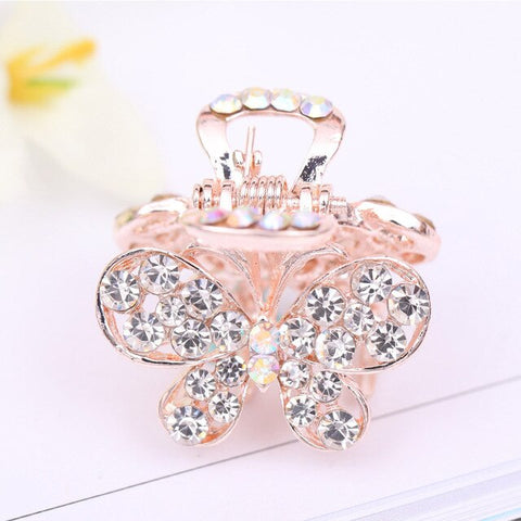 Hot Sale Flying Buterfly Hairpins Flowers 1PC Crown Peacock Crtstal Barrette Zircon Hair Accessories Bowknot Candy Colors