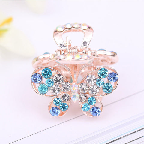Hot Sale Flying Buterfly Hairpins Flowers 1PC Crown Peacock Crtstal Barrette Zircon Hair Accessories Bowknot Candy Colors