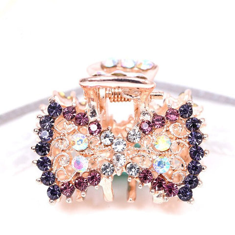 Hot Sale Flying Buterfly Hairpins Flowers 1PC Crown Peacock Crtstal Barrette Zircon Hair Accessories Bowknot Candy Colors