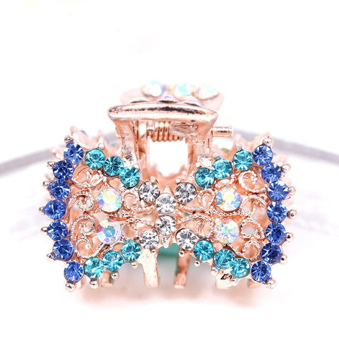 Hot Sale Flying Buterfly Hairpins Flowers 1PC Crown Peacock Crtstal Barrette Zircon Hair Accessories Bowknot Candy Colors