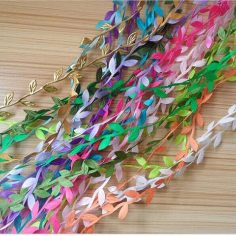 2m Artificial Green Flower Silk Leaves Rattan DIY Garland Accessory For Home Wedding Decoration Artificial Scrapbooking Flower