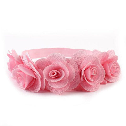 1 PC Cute Kids Flower Crown Headbands Newborn Party Roes Floral Tiara Headwear Kids Hair Bands Accessories