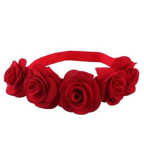 1 PC Cute Kids Flower Crown Headbands Newborn Party Roes Floral Tiara Headwear Kids Hair Bands Accessories