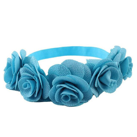 1 PC Cute Kids Flower Crown Headbands Newborn Party Roes Floral Tiara Headwear Kids Hair Bands Accessories