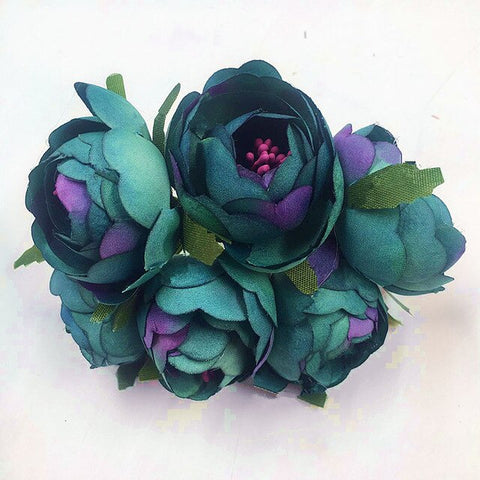 6 PCS (5 cm/flower) artificial silk camellia spathe wedding bouquet vase decoration style restoring ancient ways of DIY garland