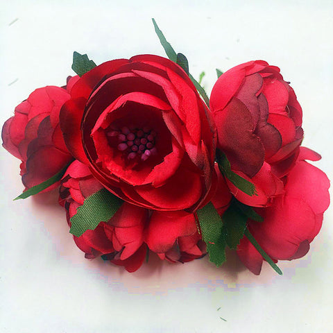 6 PCS (5 cm/flower) artificial silk camellia spathe wedding bouquet vase decoration style restoring ancient ways of DIY garland