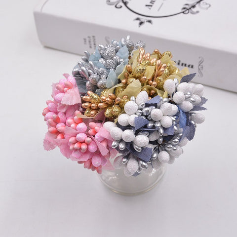 10pcs Berry Artificial bright Stamen Handmade Flower For Wedding Home Decoration Pistil DIY Scrapbooking Garland Box Fake Flower