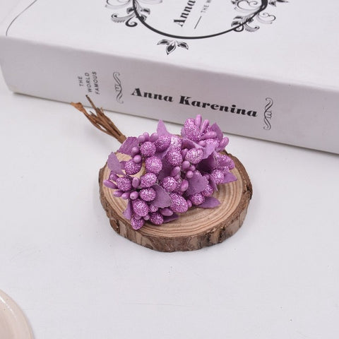 10pcs Berry Artificial bright Stamen Handmade Flower For Wedding Home Decoration Pistil DIY Scrapbooking Garland Box Fake Flower