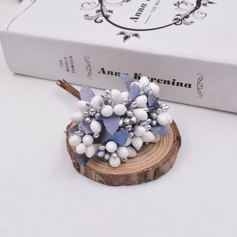 10pcs Berry Artificial bright Stamen Handmade Flower For Wedding Home Decoration Pistil DIY Scrapbooking Garland Box Fake Flower