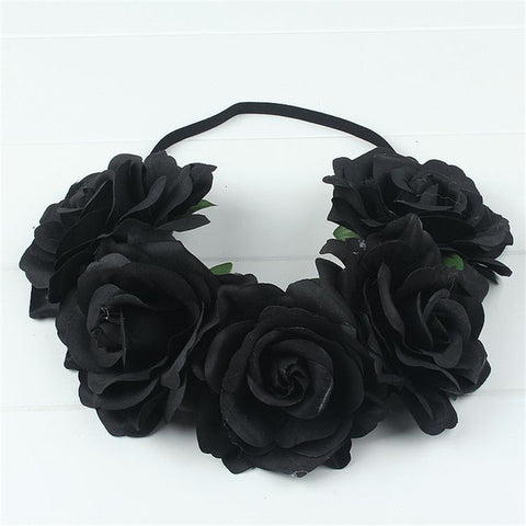 AWAYTR Wedding Flower Crown Head Band Women Wedding Floral Head Wreath Bridesmaid Bridal Headpiece Female Flower Headband