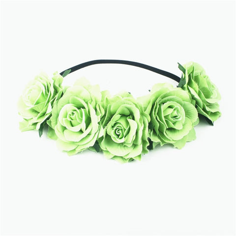 AWAYTR Wedding Flower Crown Head Band Women Wedding Floral Head Wreath Bridesmaid Bridal Headpiece Female Flower Headband