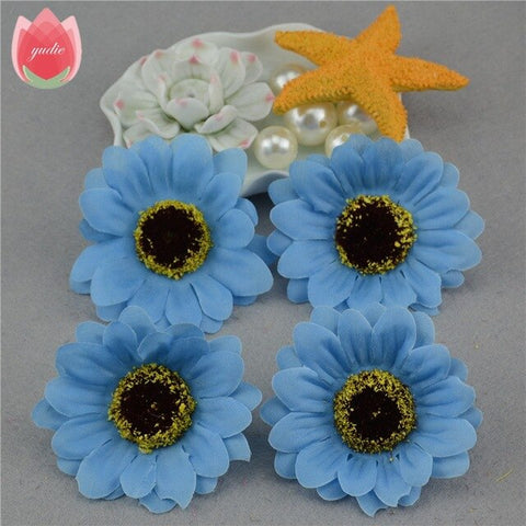 10pcs Large Silk Sunflower Handmade Artificial Flowers Head For Wedding Box Decoration DIY Garland Decorative Floristry Flowers