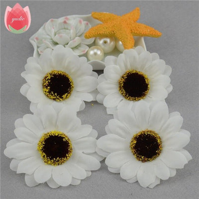 10pcs Large Silk Sunflower Handmade Artificial Flowers Head For Wedding Box Decoration DIY Garland Decorative Floristry Flowers