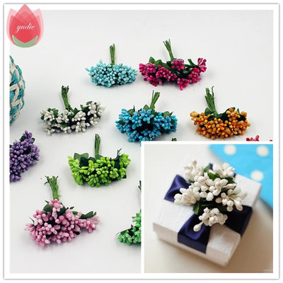 2017 12pcs Berry Artificial Stamen Handmade Flower For Wedding Home Decoration Pistil DIY Scrapbooking Garland Craft Fake Flower