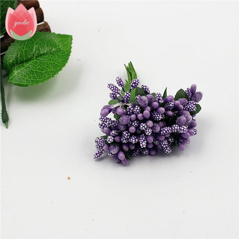 2017 12pcs Berry Artificial Stamen Handmade Flower For Wedding Home Decoration Pistil DIY Scrapbooking Garland Craft Fake Flower