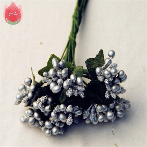 2017 12pcs Berry Artificial Stamen Handmade Flower For Wedding Home Decoration Pistil DIY Scrapbooking Garland Craft Fake Flower