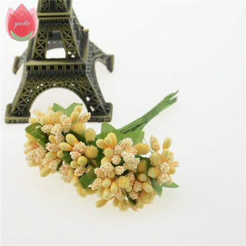 2017 12pcs Berry Artificial Stamen Handmade Flower For Wedding Home Decoration Pistil DIY Scrapbooking Garland Craft Fake Flower