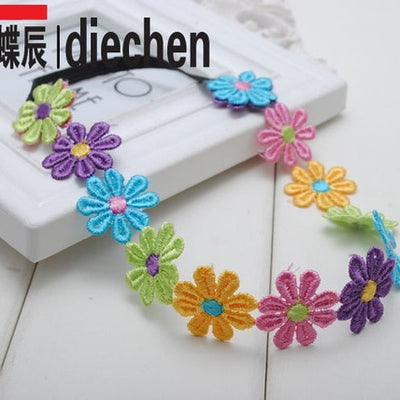 1 Pc Boho Style Multi Colored Flowers Crown Daisy Baby Girls Headbands Hippie Music Festival Wear Children Hair Accessories