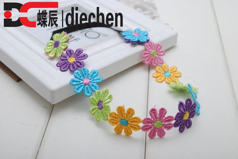 1 Pc Boho Style Multi Colored Flowers Crown Daisy Baby Girls Headbands Hippie Music Festival Wear Children Hair Accessories