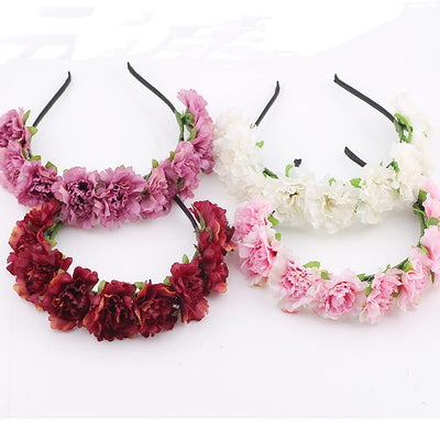 headdress manual Flower crown Garland Halo Wreath rose hair wedding wreath Headpiece headwear decoration girl