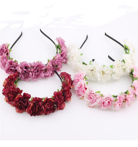 headdress manual Flower crown Garland Halo Wreath rose hair wedding wreath Headpiece headwear decoration girl