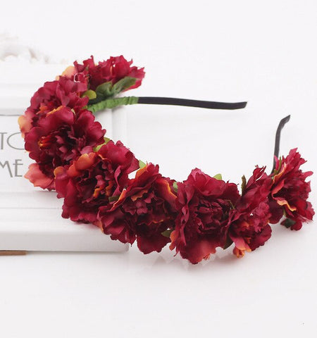 headdress manual Flower crown Garland Halo Wreath rose hair wedding wreath Headpiece headwear decoration girl