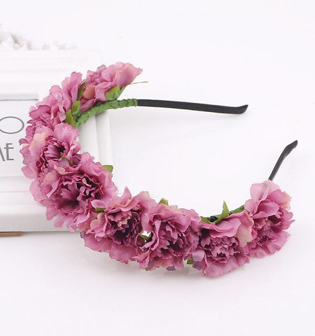 headdress manual Flower crown Garland Halo Wreath rose hair wedding wreath Headpiece headwear decoration girl