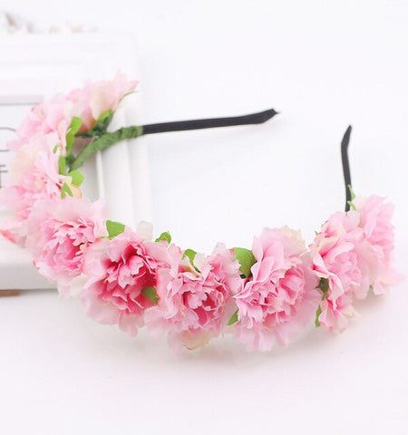 headdress manual Flower crown Garland Halo Wreath rose hair wedding wreath Headpiece headwear decoration girl