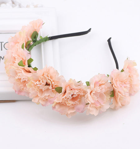 headdress manual Flower crown Garland Halo Wreath rose hair wedding wreath Headpiece headwear decoration girl