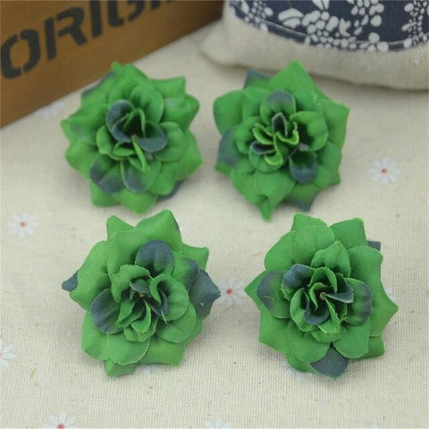 10Pcs 3 Layer Gold Handmade Mini Artificial Silk Rose Flowers Heads DIY Scrapbooking Garland Fake Flower For Wedding Decorative