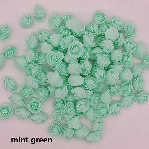 50pcs/lot 3.5 cm Mini Artificial PE Foam Rose Flower Head For Wedding Decoration DIY Scrapbooking Garland Gift Box Flowers