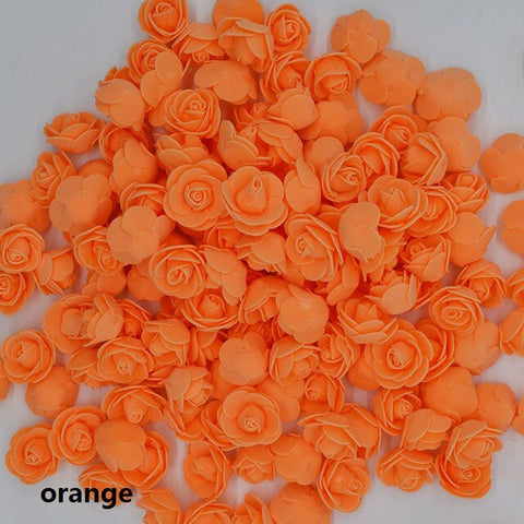 50pcs/lot 3.5 cm Mini Artificial PE Foam Rose Flower Head For Wedding Decoration DIY Scrapbooking Garland Gift Box Flowers