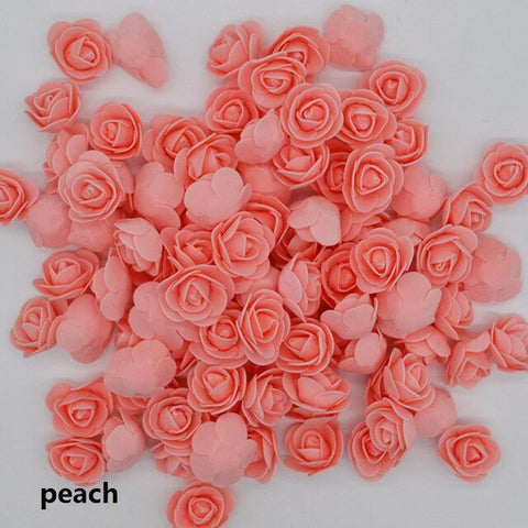 50pcs/lot 3.5 cm Mini Artificial PE Foam Rose Flower Head For Wedding Decoration DIY Scrapbooking Garland Gift Box Flowers