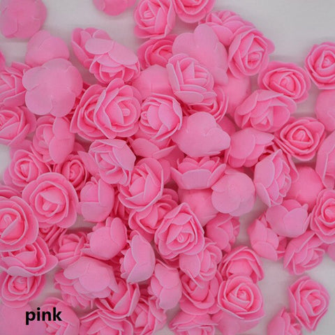 50pcs/lot 3.5 cm Mini Artificial PE Foam Rose Flower Head For Wedding Decoration DIY Scrapbooking Garland Gift Box Flowers