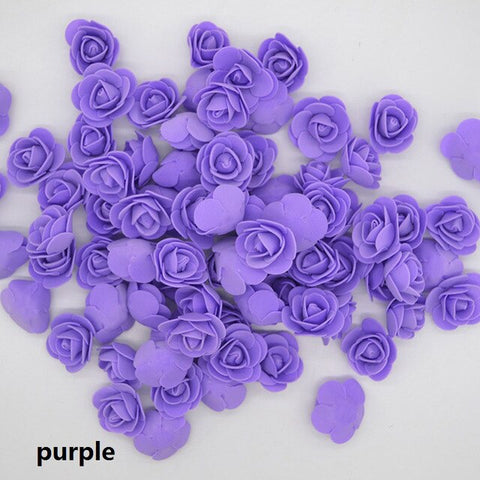 50pcs/lot 3.5 cm Mini Artificial PE Foam Rose Flower Head For Wedding Decoration DIY Scrapbooking Garland Gift Box Flowers