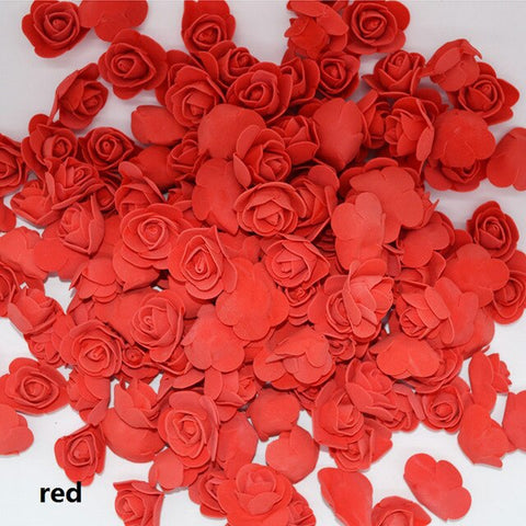 50pcs/lot 3.5 cm Mini Artificial PE Foam Rose Flower Head For Wedding Decoration DIY Scrapbooking Garland Gift Box Flowers