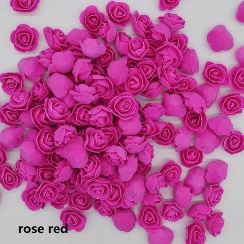 50pcs/lot 3.5 cm Mini Artificial PE Foam Rose Flower Head For Wedding Decoration DIY Scrapbooking Garland Gift Box Flowers