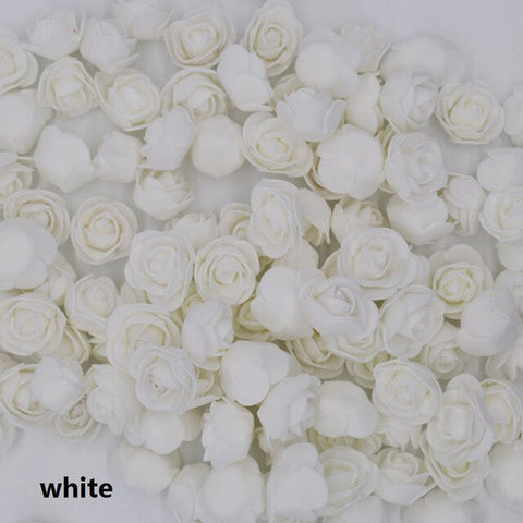 50pcs/lot 3.5 cm Mini Artificial PE Foam Rose Flower Head For Wedding Decoration DIY Scrapbooking Garland Gift Box Flowers